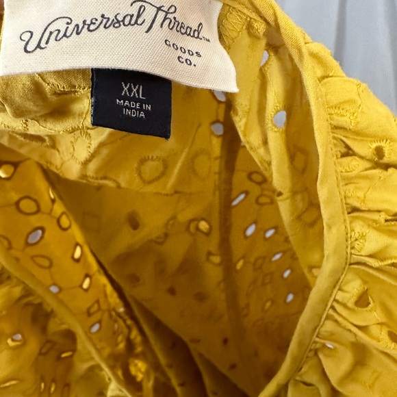 Vintage 90s Universal Thread Gold See-Through Puff Sleeves Blouse Size XXL - Picture 3 of 3